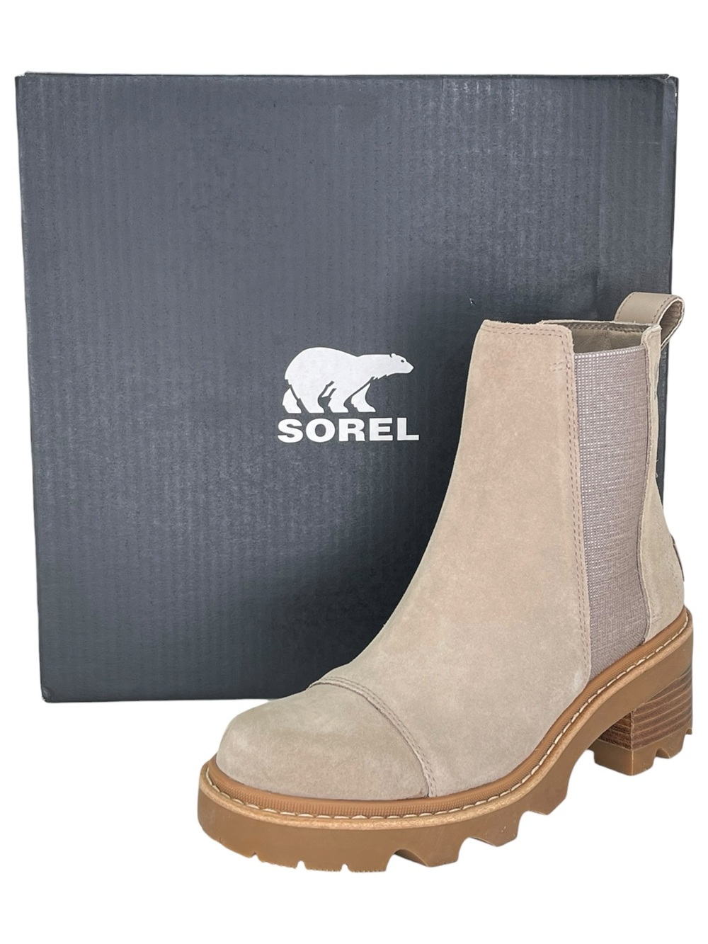 Sorel Joan Now Taupe Suede Waterproof Womens Chelsea Ankle Boots Size 8.5M - Picture 11 of 11
